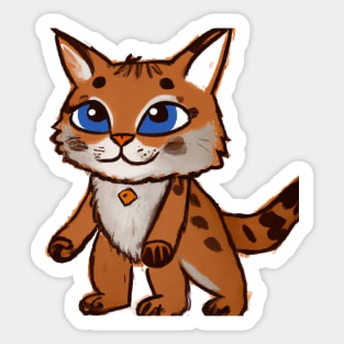 Cute Bobcat Drawing Sticker